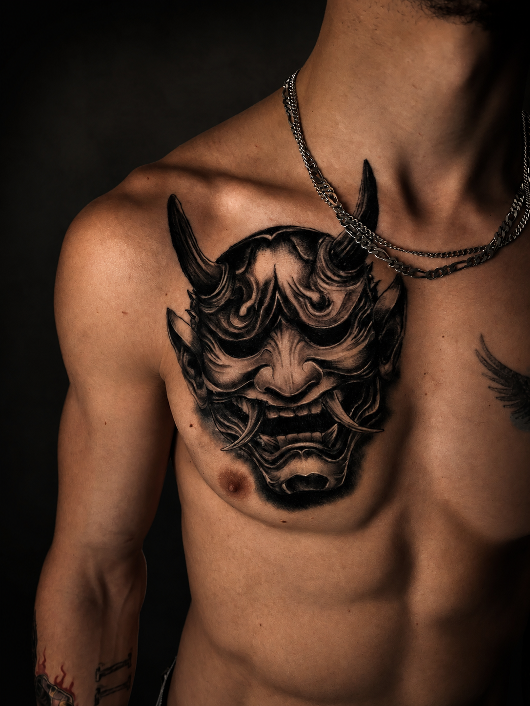 Tatuaje de máscara japonesa Hannya